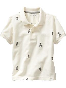 Embroidered skull polo