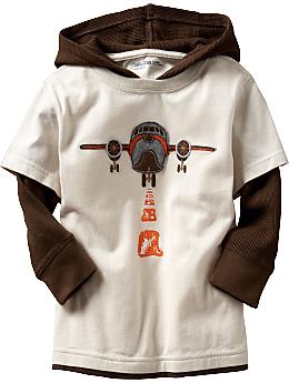 2-in-1 airplane graphic hoodie T