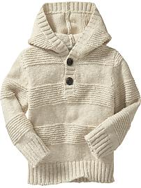 Striped knit sweater hoodie
