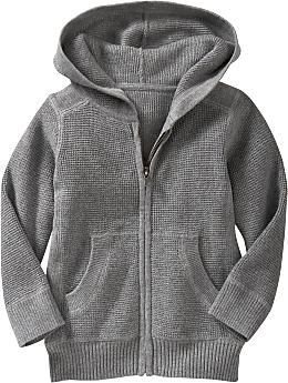 Waffle-knit sweater hoodie