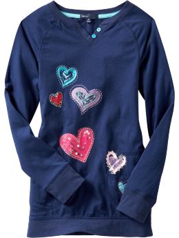 Sparkly graphic tunic top