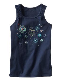 Embroidered graphic tank