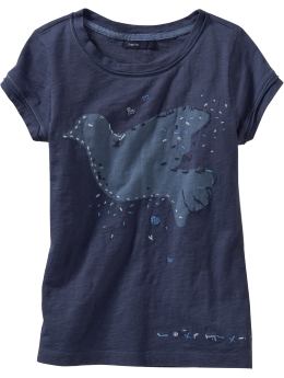 Embroidered slub graphic T