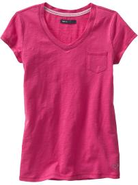 Slub knit V-neck T