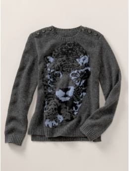 Stella McCartney Leopard Intarsia Cashmere Sweater