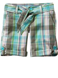 Roll-up plaid shorts