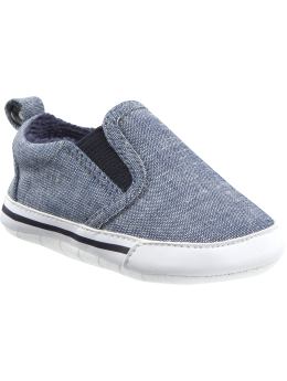 Chambray slip-on sneakers