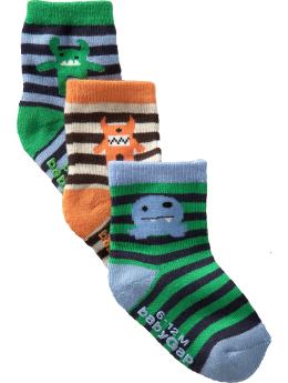 Striped monster socks (3-pack)