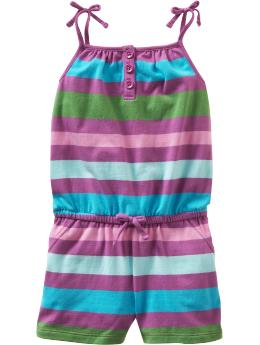 Printed knit romper