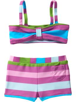 Sporty striped two-piece