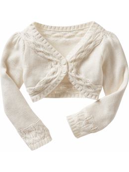 Pointelle cropped cardigan
