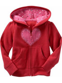 Heart zip-up hoodie