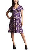 Floral flutter sleeve dress