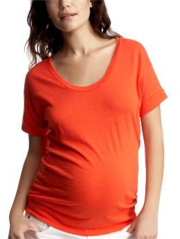 Cuffed scoopneck T