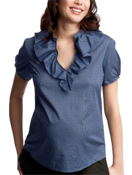 Ruffle-front blouse