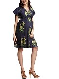 Floral silky smocked dress