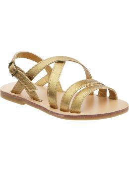 Strappy metallic sandals