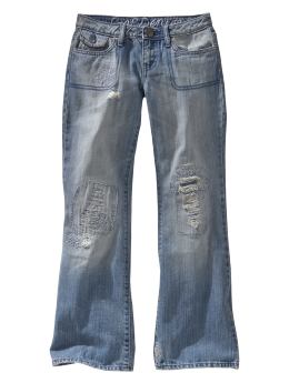 Destructed vintage boot cut jeans