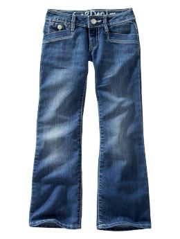 Topstitched boot cut jeans
