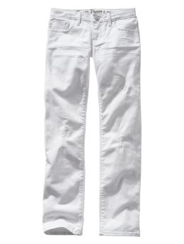 Destructed white skinny jeans