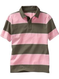 Rugby-striped jersey knit polo