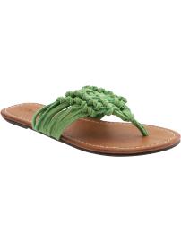 Woven suede flip flops