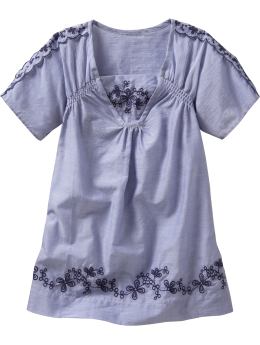 Embroidered tunic top