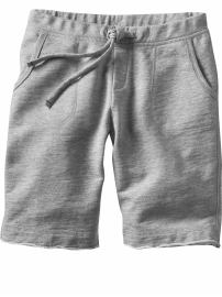 Raw-edged  knit shorts