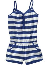 Striped knit romper