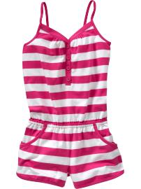 Striped knit romper