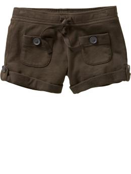 Button-cuff knit shorts