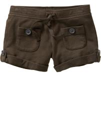 Button-cuff knit shorts