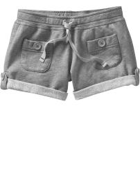 Button-cuff knit shorts