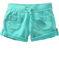 Button-cuff knit shorts