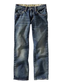Straight fit distressed jeans