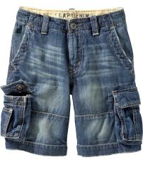 Denim cargo shorts