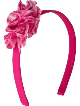 Pink applique flower headband