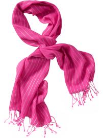 Sparkly pink striped scarf