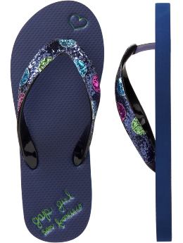 Glitzy flip flops