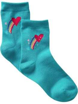 Sparkly rainbow crew socks