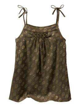 Shiny smocked cami