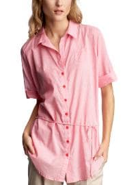 Roll-up sleeve boyfriend shirt