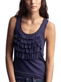 Woven trim ruffle tank