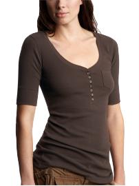 Ribbed henley T