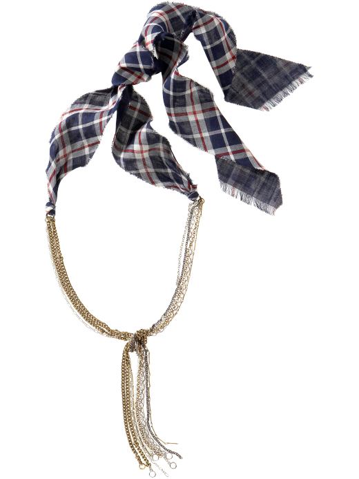 Gap Plaid tangled chain necklace