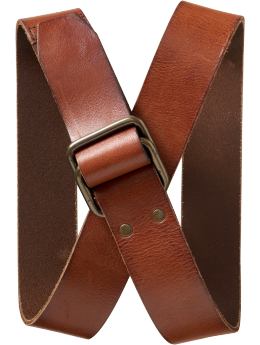 Leather D-ring belt
