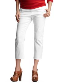 Demi panel straight cropped jeans (white)