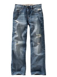 Destructed straight jeans