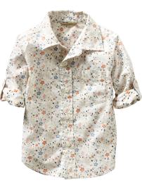 Floral roll-up shirt