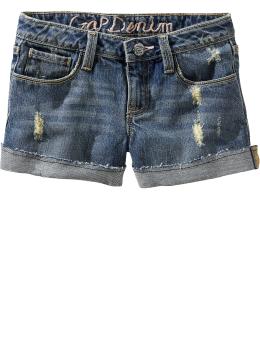Destructed jean shorts